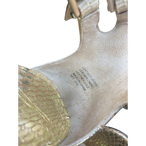 Brian Atwood Gold Snakeskin Heels - Picture 6 of 6